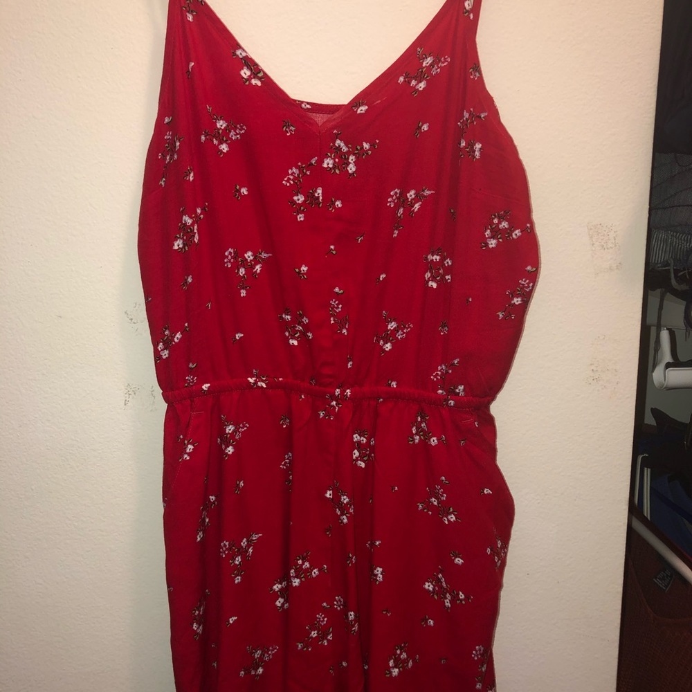 H&M red floral romper